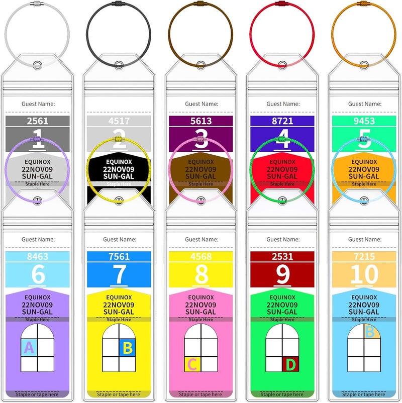 XIANGXING Royal Caribbean Luggage Tag Holders, 10 Pack Zip Seal Clear Cruise Luggage Tag Holder with Steel Loops for Royal Caribbean & Celebrity Cruise Essentials (10 Pcs with 10 Colors Ring) - Image 1